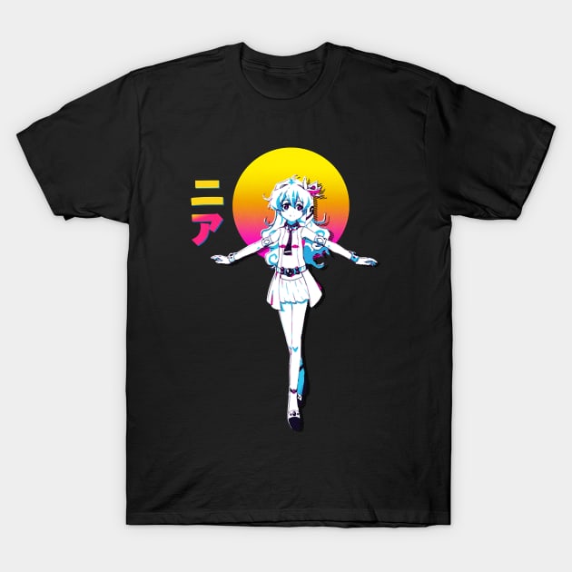 Nia Teppelin Gurren Lagann  Anime Vaporwave T-Shirt by BurrolaDiore89